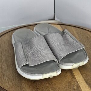 Merrell  Gray Leather Tacoma Natural Slides Sandals Womens Size 7